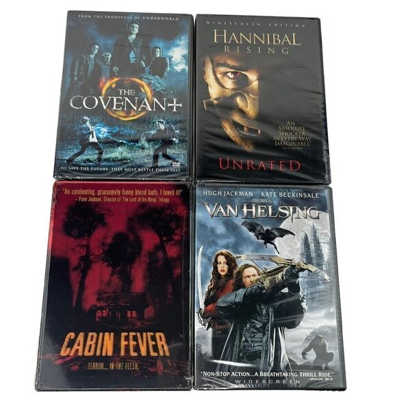 New Sealed Lot of 4 Horror Movies DVDs Cabin Fever Van Helsing Hannibal Scary - Picture 1 of 11